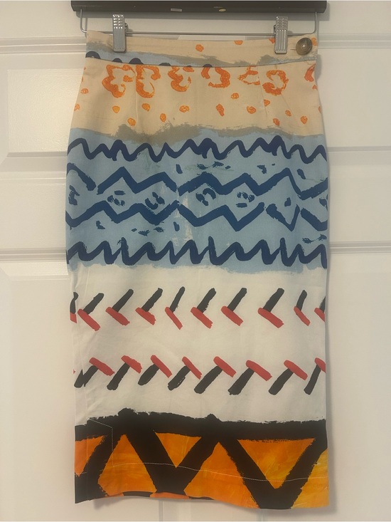 Vivienne Westwood Dresses & Skirts - Vivienne Westwood Anglomania Multicolor Tribal Pencil Skirt - Blue/Orange/Red